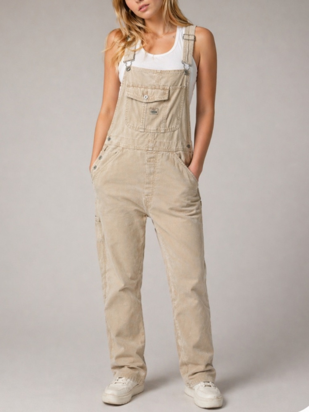 Old Navy Vintage Y2K Beige Corduroy Women's Overalls